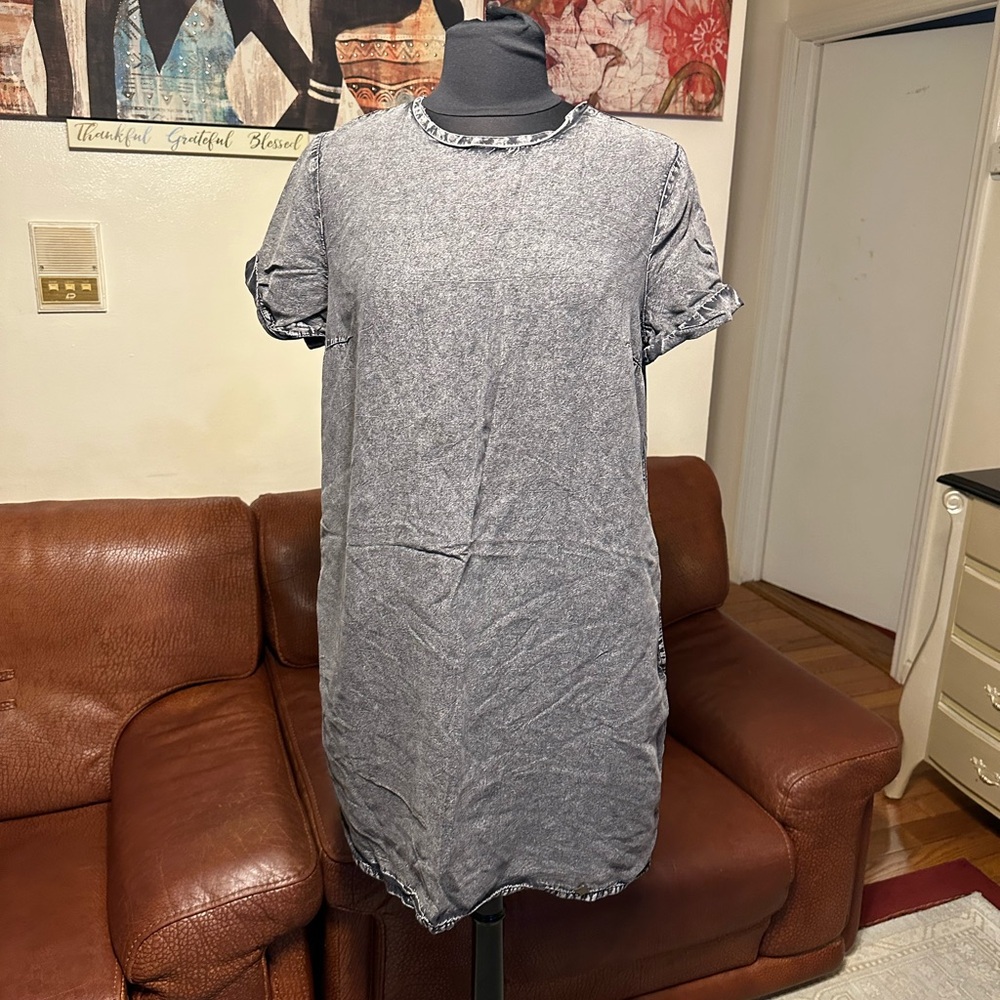 SUPER DRY WOMENS ABOUT KNEE DRESS SIZE 10 LIKE NEW COLOR GRAY